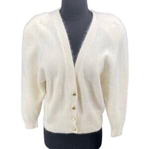 Vintage Boundary Waters Women's Lambswool/Angora Ivory sweater - Sz M